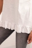 Damenbluse mit Rüsche unten weiß