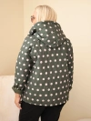 Plus Size women's jacket with polka dots and hood khaki
