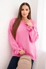 Women's sweater with a blend of mohair and wool in a loose fit pink