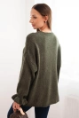 Damenpullover mit Mohair- und Wollanteil im lässigen Schnitt khaki