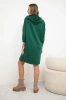 Hooded dress dark green