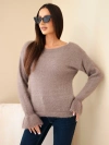 Damenpullover mit Mohair und Wolle mit Rüsche an den Ärmeln fango