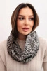 Women's soft wool blended winter scarf KN25 gray+purple