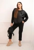 Women's tracksuit set made of viscose with a quilted sweatshirt and pants black