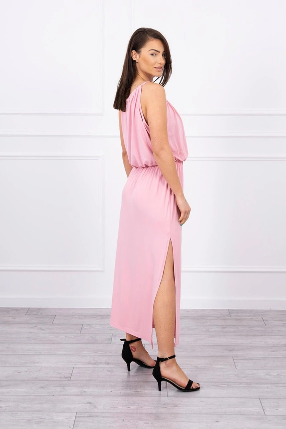 Boho dress with fly powdered pink