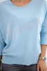 Bluse mit der Aufschrift Fantastic blau
