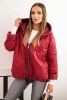 Damen Steppjacke mit Kapuze burgunderrot