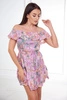 Off-the-shoulder floral dress purple