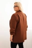 Dámská elegantní plus size sako čokoládová