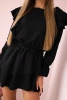 Dress with vertical flounces black