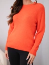 Sweter damski z baby alpaki z długim rękawem malinowy