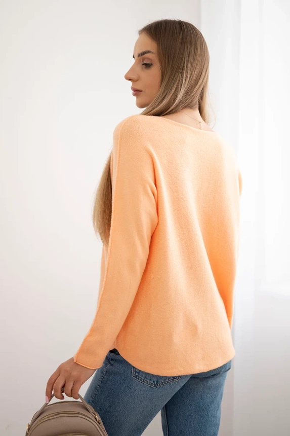 Pullover mit Rundhalsausschnitt Leichte Aprikose