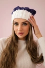Cap with fleece Milano K203 tmavo fialová+ecru