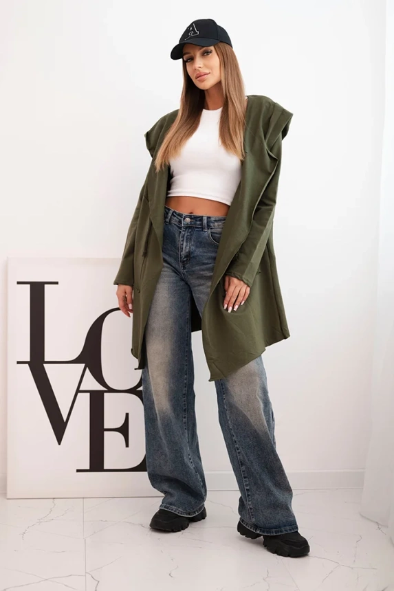 Cape with a loose hood khaki