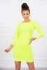 Dress with decorative buttons yellow neon
