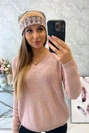 Monika fleecová čepice K256 hořčicová+hnědá