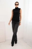 Women's sleeveless viscose blouse with a turtleneck black