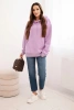 Women's cotton loop hoodie with kangaroo pocket purple