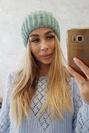 Čiapka s otočením nahor Magda K293 tmavá mäta