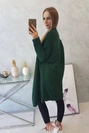 Sweater with batwing sleeve dark green