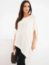 Damenpullover Poncho mit Mohair asymmetrisch mit weitem Ausschnitt beige