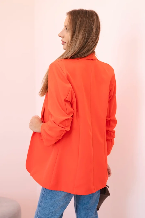 Elegantná bunda s chlopňami malina