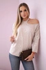 Bluse mit Herzmotiv beige