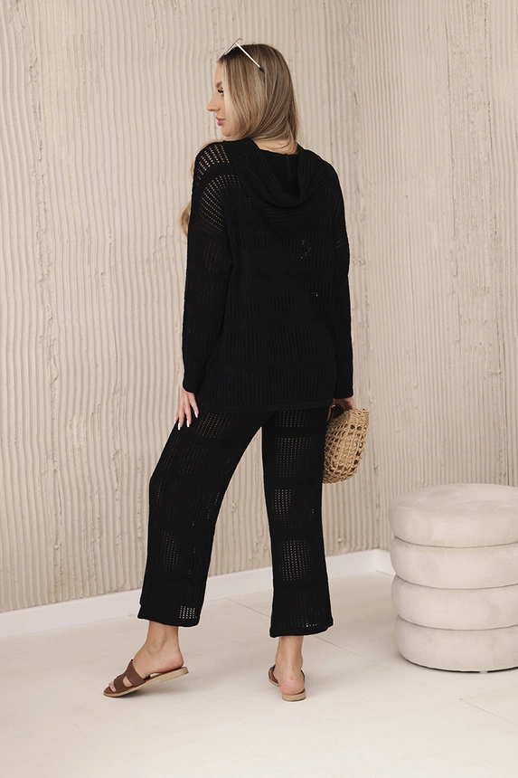 Openwork set Rayon black