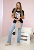 Blouse with a woman's graphics black
