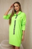 Dress with tie green neon