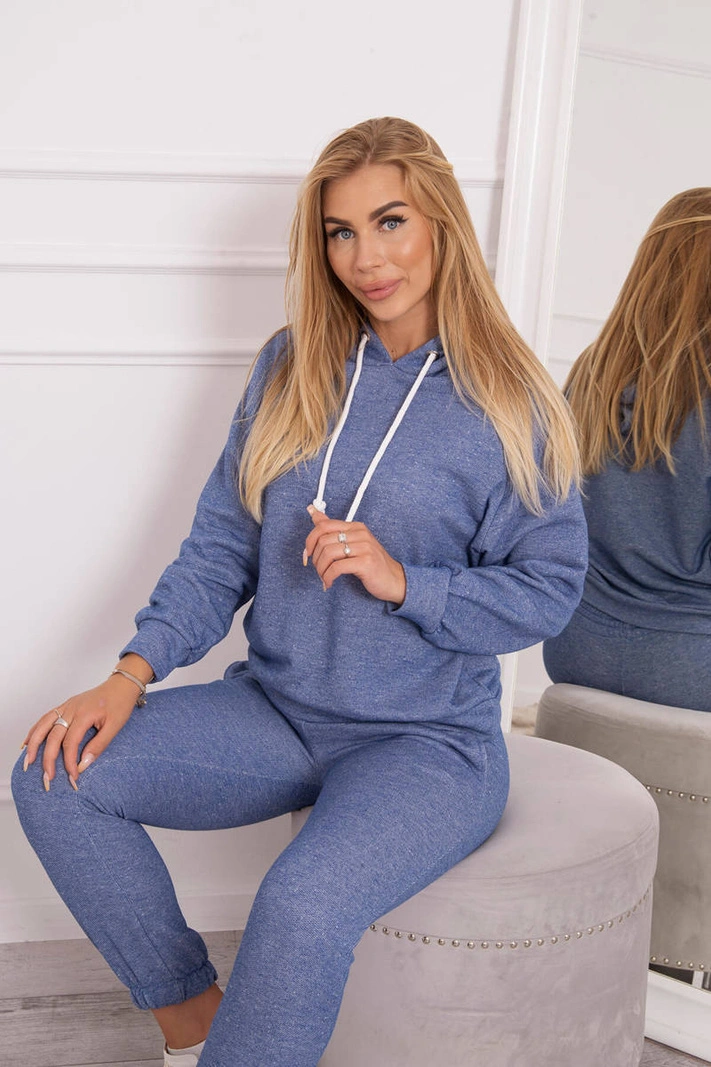 Športová súprava s kapucňou denim