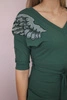 Dress with wings on the shoulders green