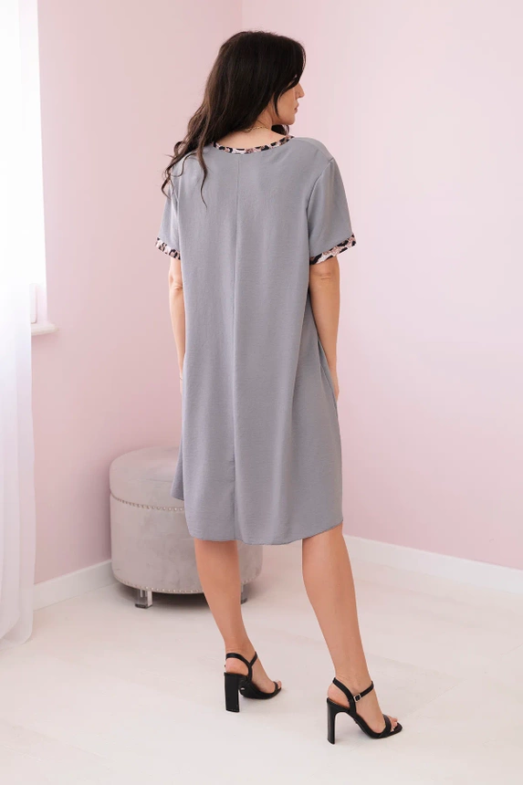 Leopard print dress grey