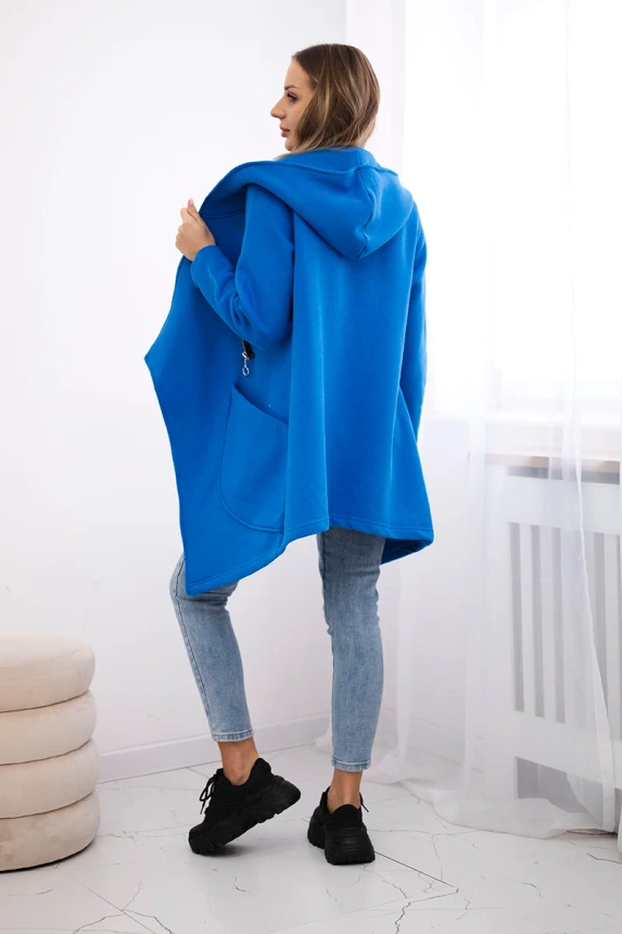 Warm-up Sweatshirt mit asymmetrischem Reißverschluss kornblumenblau