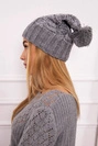 Čapica s fleece Paryż K213 svetlo šedá