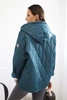 Women's quilted jacket with a hood sea green