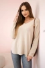 Pullover mit V-Ausschnitt Dunkelbeige