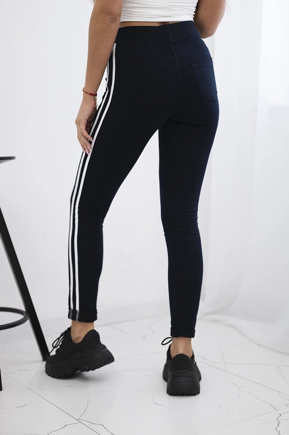Pants with two stripes navy blue