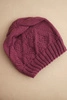 Women's winter cap made of wool with a geometric pattern K479 dark purple
