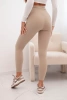 Legginsy damskie modelujące z wysokim stanem beżowe