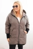 Damen Winterjacke Plus Size gesteppte mit Kapuze fango