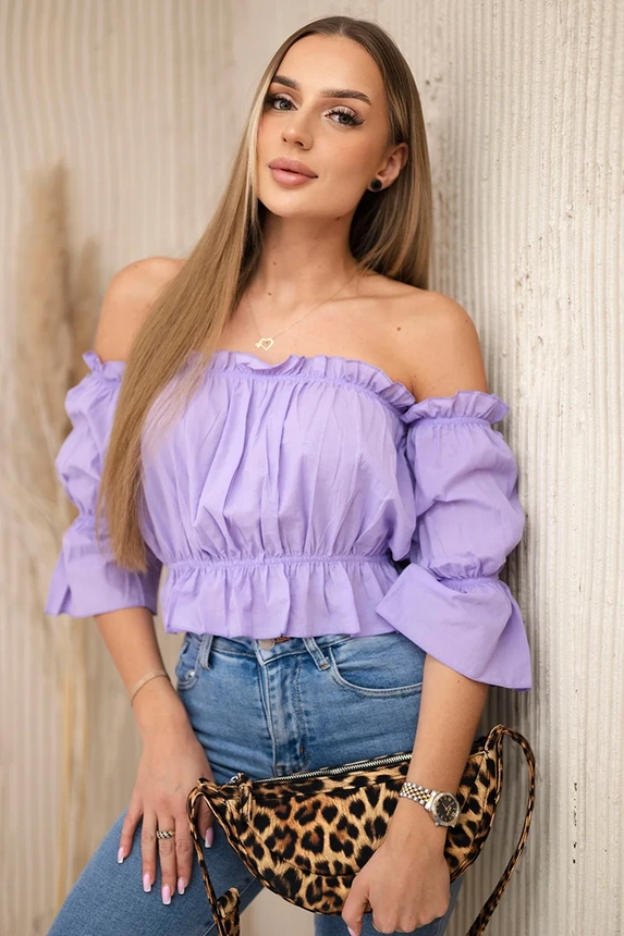 Violetinės spalvos ispaniška palaidinė