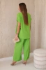 Set with necklace blouse + pants bright green