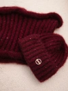 A set women's hat and snood made of knitwear burgundy