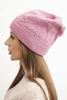 Women's winter hat made of wool with ribbed knit K471 dark pink