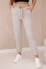 Trousers with wide belt beige