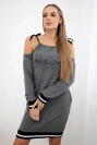 Grafito spalvos "Tres Chic" suknelė