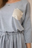 Dress with sequin pocket gray