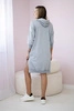 Dress with a hood and longer back gray
