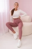 Striped leggings pants dark pink